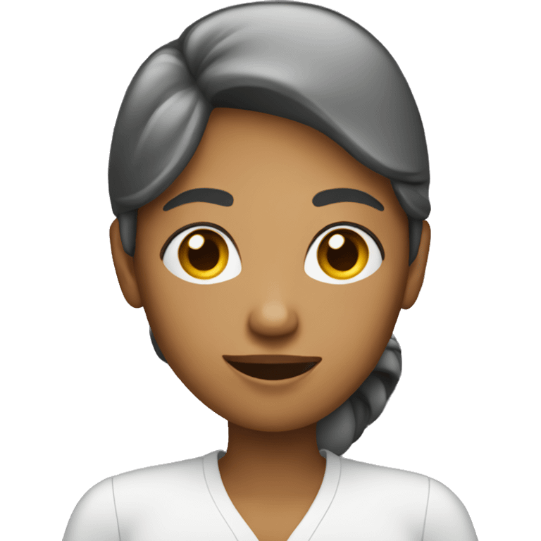 woman showing phone screen emoji