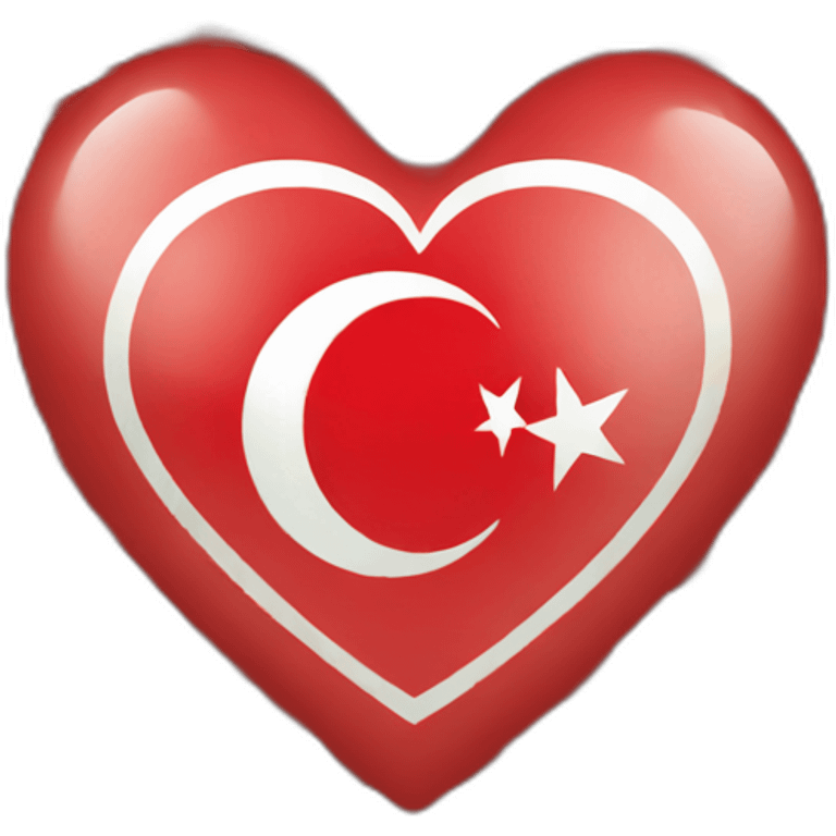 Turkish flag heart emoji