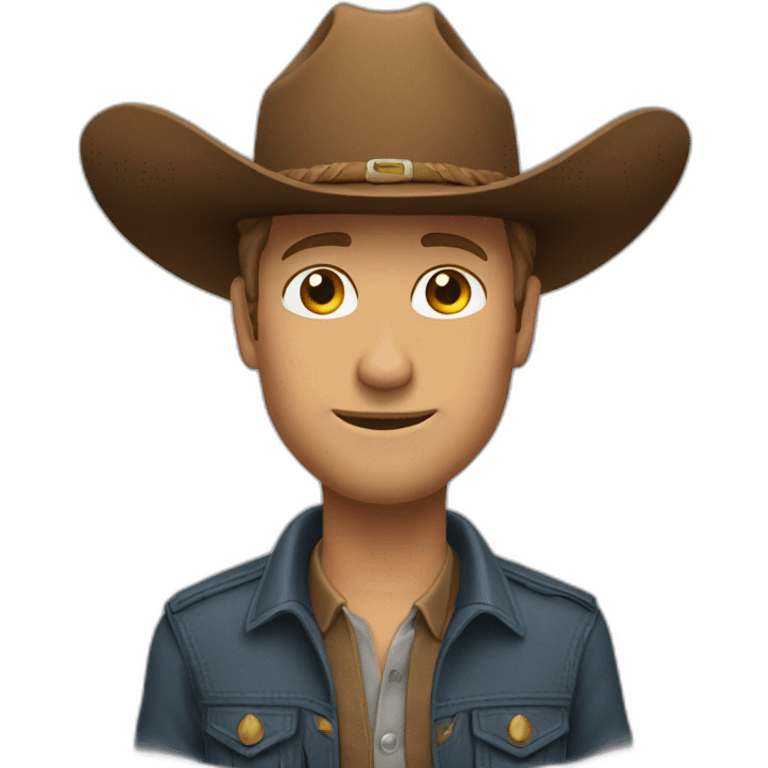 Man tbilisian Hazel hair cowboy hat emoji