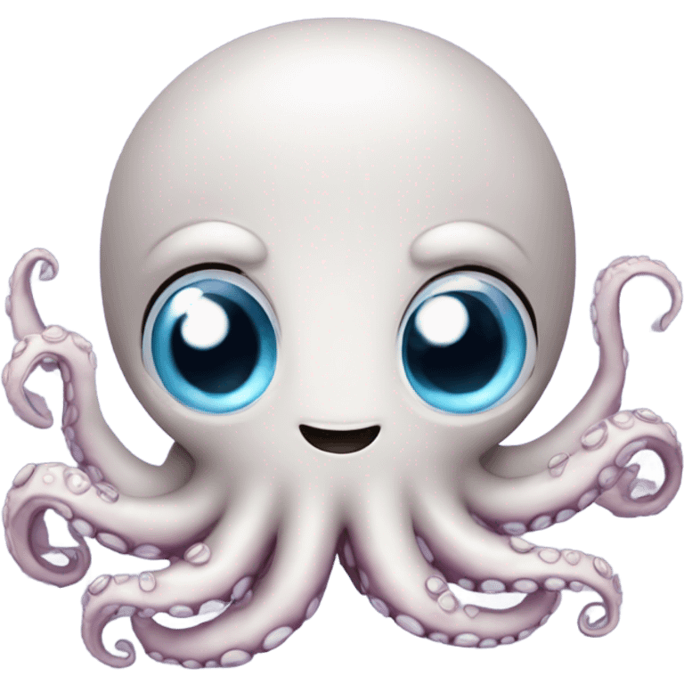 Cute octopus big blue eyes emoji