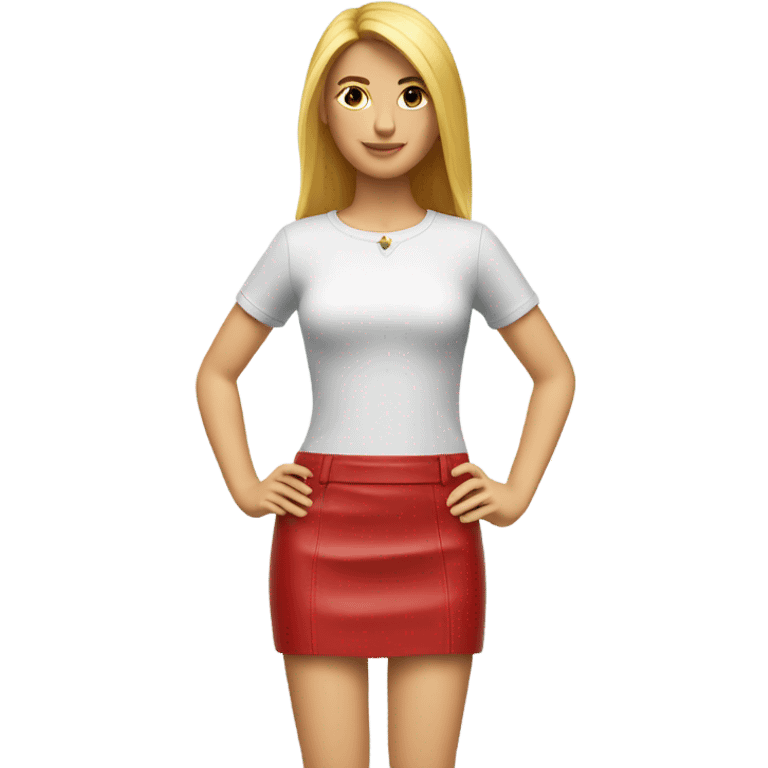 Red leather mini skirt isolated emoji