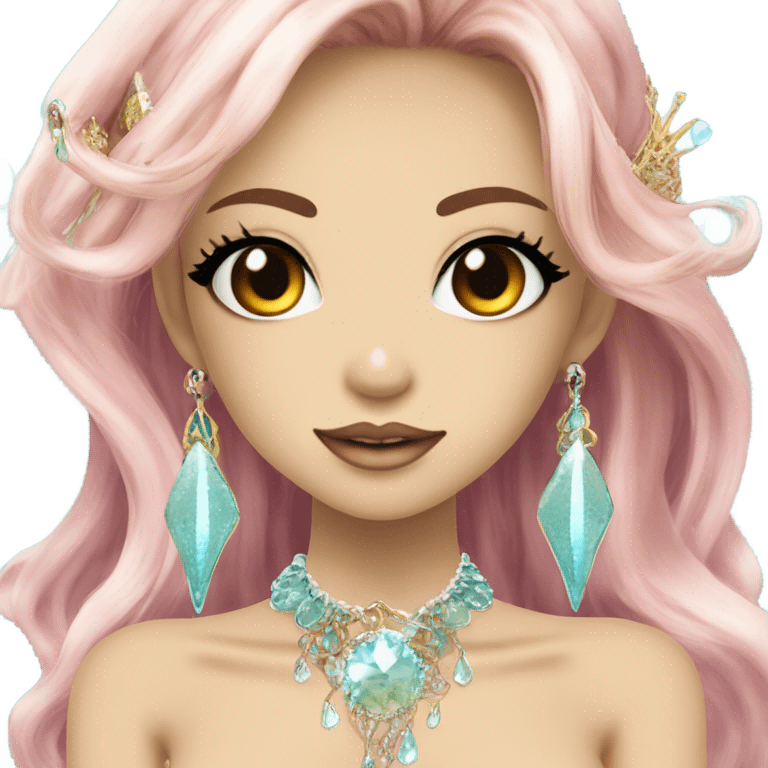 mermaid hime gyaru girl with pointy, jewerly emoji