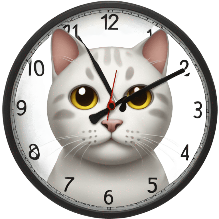 Cat clock emoji