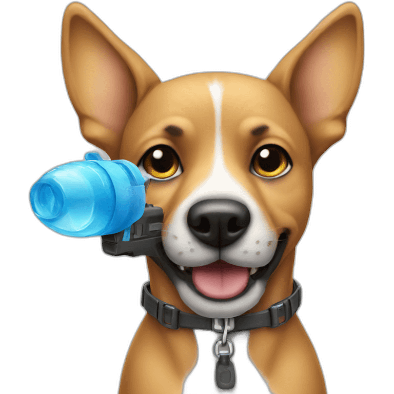 dog with water gun emoji