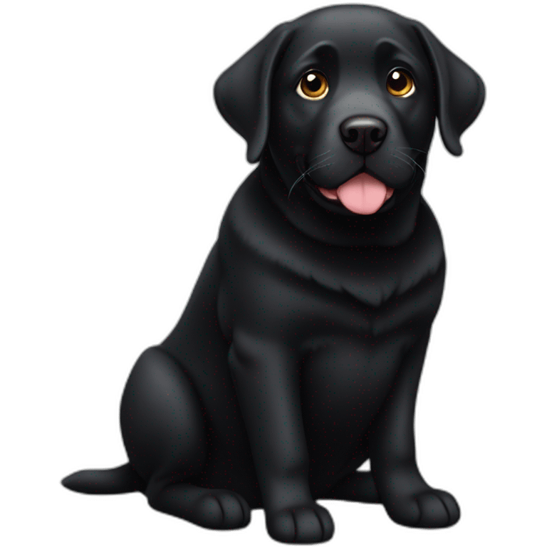 Black fat labrador emoji