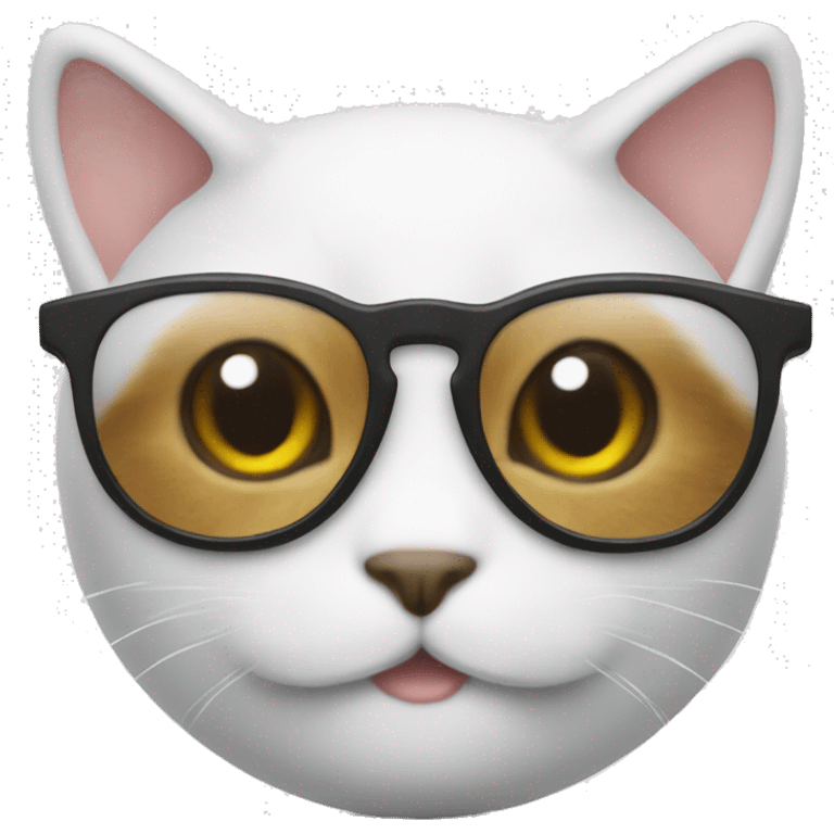 Un chat avec des lunettes emoji