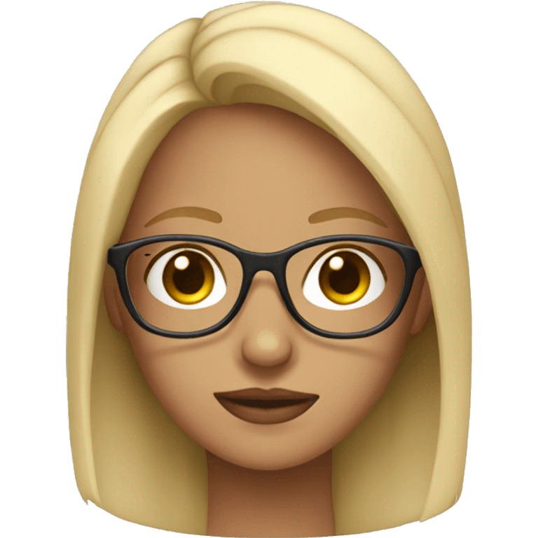 Blonde girl with glasses emoji