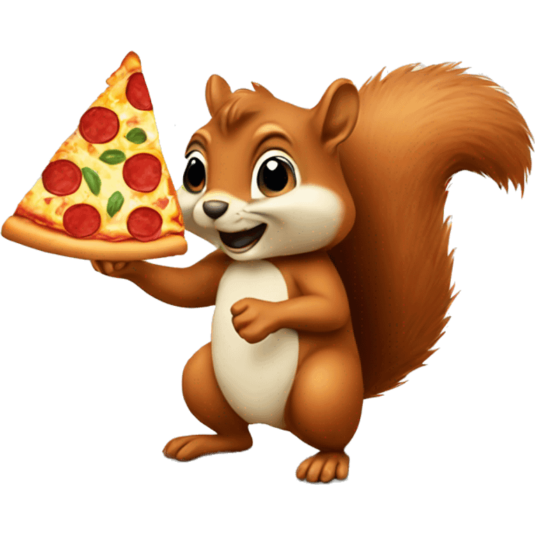 Squirrel eating pizza emoji