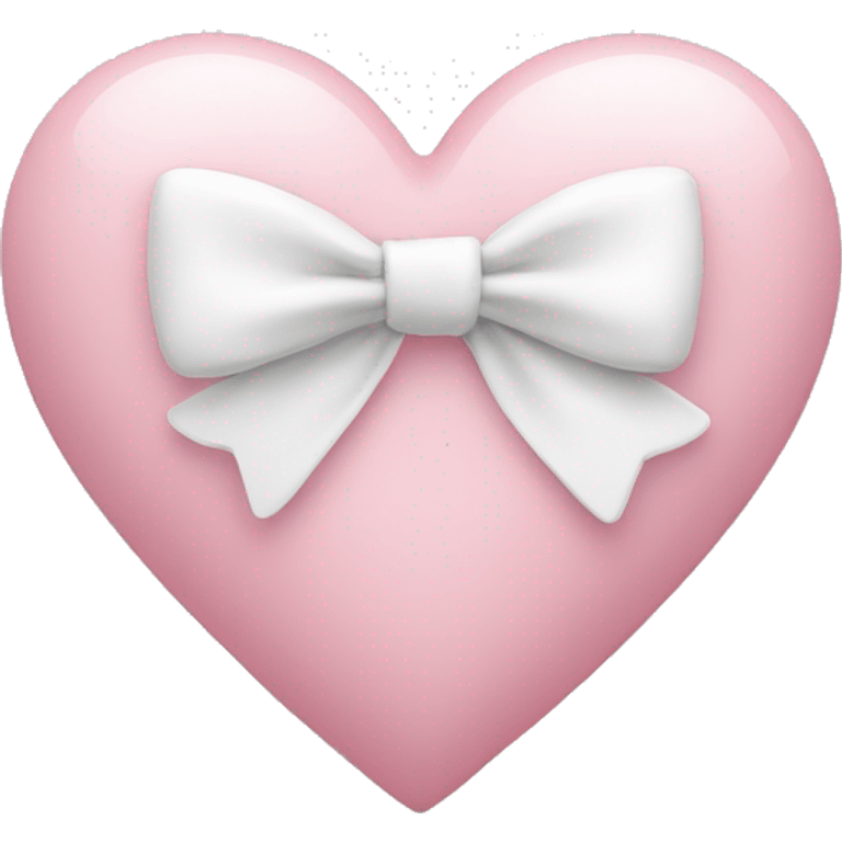 Pastel pink heart with white bow emoji