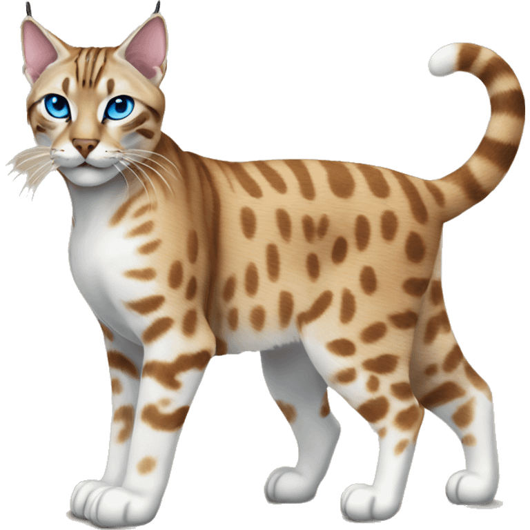 Lynx Bengal cat with Blue eyes standing emoji