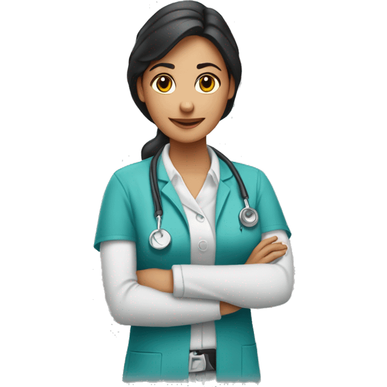 mujer morena pelinegra veterinaria emoji