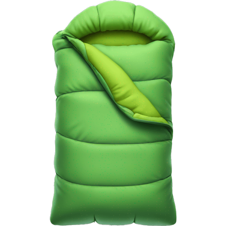 enrolled sleeping bag, green colour emoji