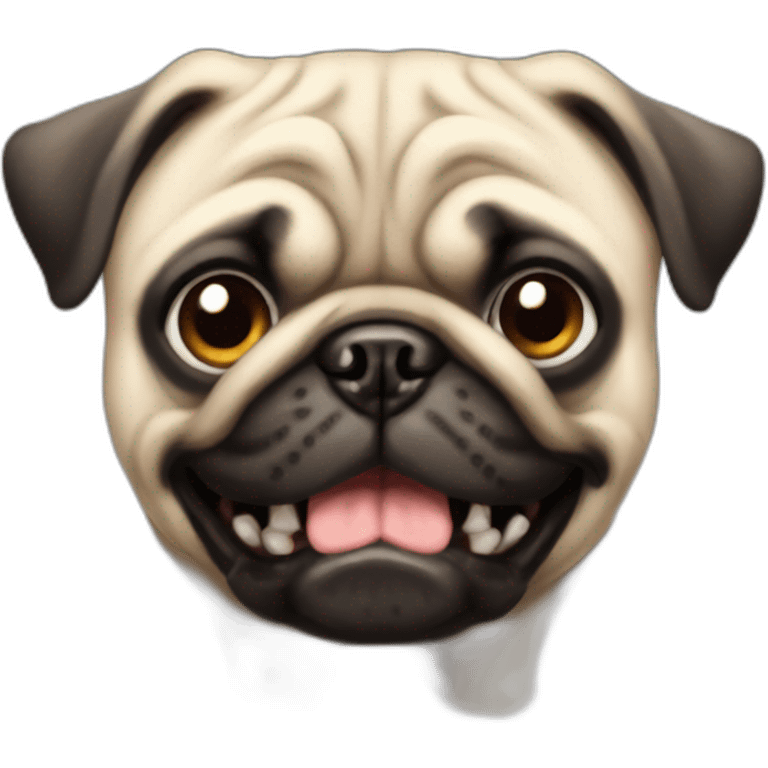 Angry but looking cute pug  emoji