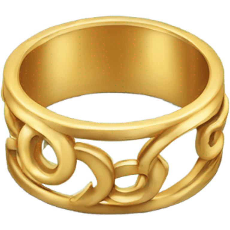 two gold rings emoji