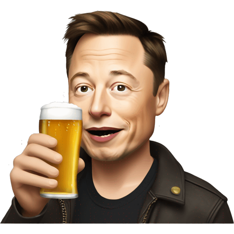 Elon musk drinking beer emoji