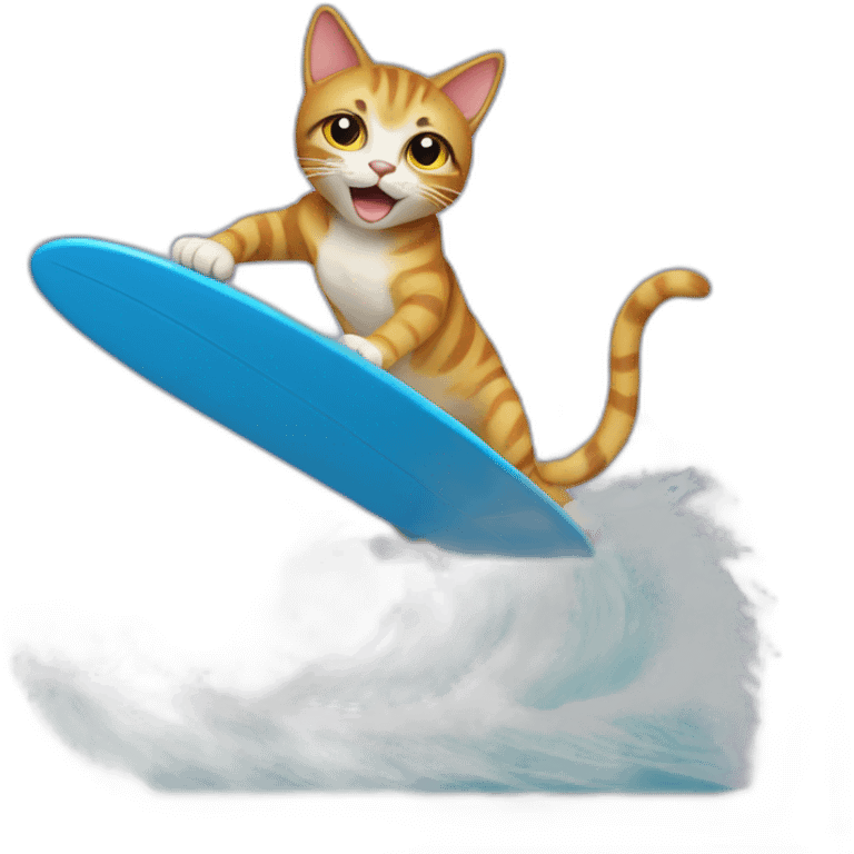 cat surfing on a wave emoji