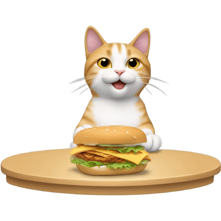 cat eating chicken sandwich  emoji