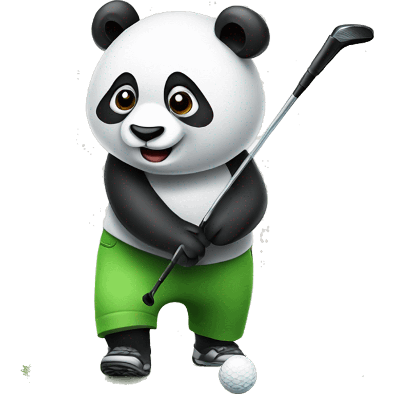 Panda golfing  emoji