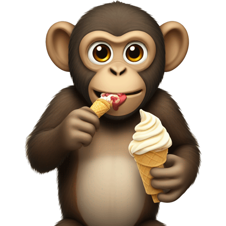 Monkey eating ice cream  emoji