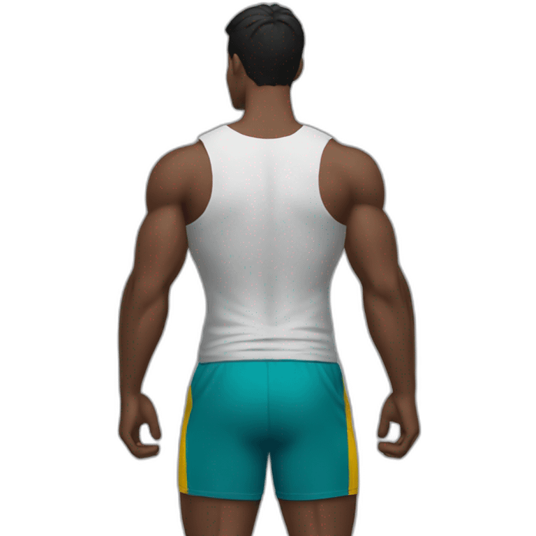 dark haired gym bro back view emoji