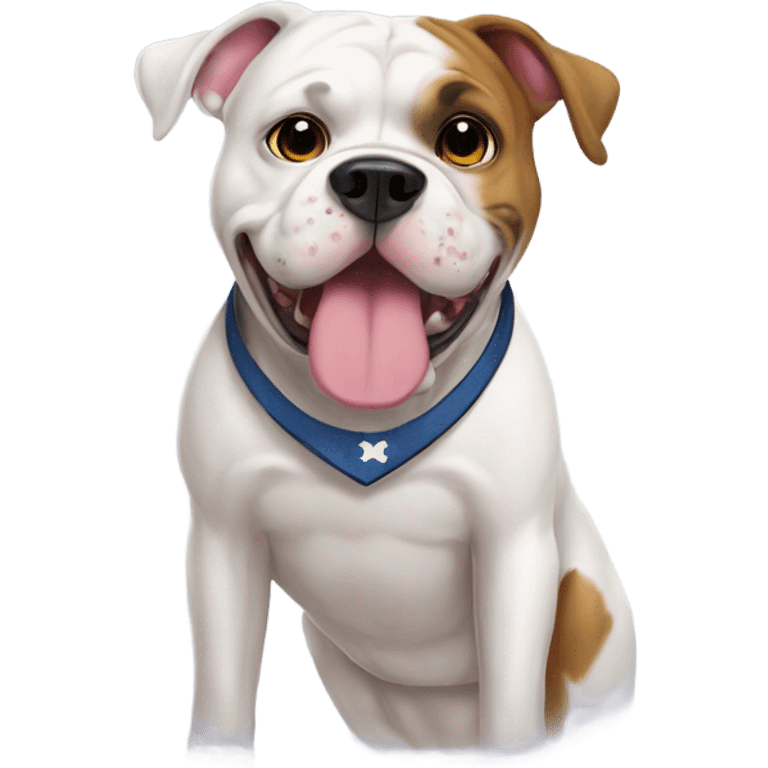 American bulldog with nametag Roxy emoji