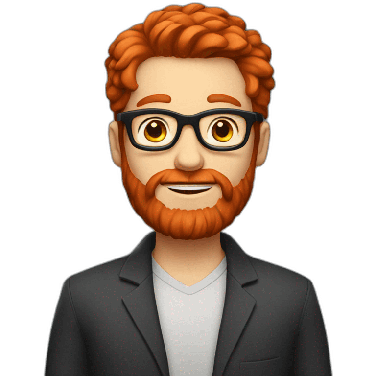 A red-haired guy with a red beard and glasses shows class emoji