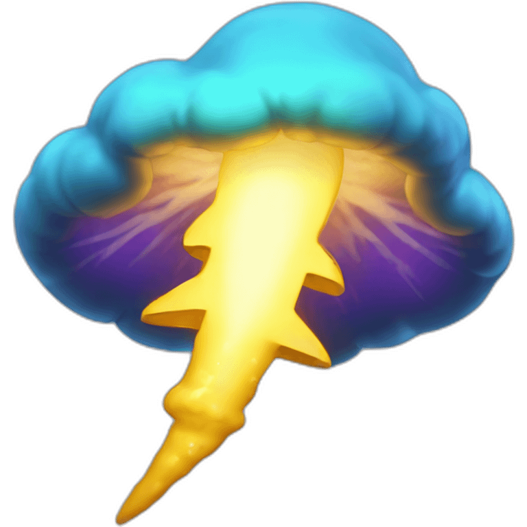 radioactive lightning bolt smiley glow cloud mushroom emoji