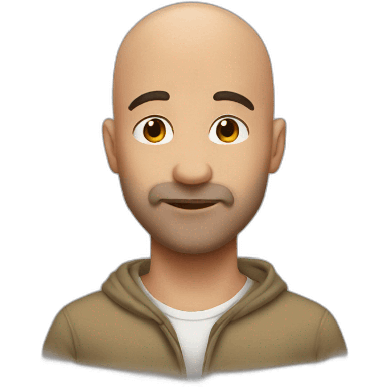 Handsome bald men interracial kiss emoji