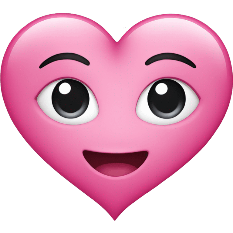 Pink heart with face emoji