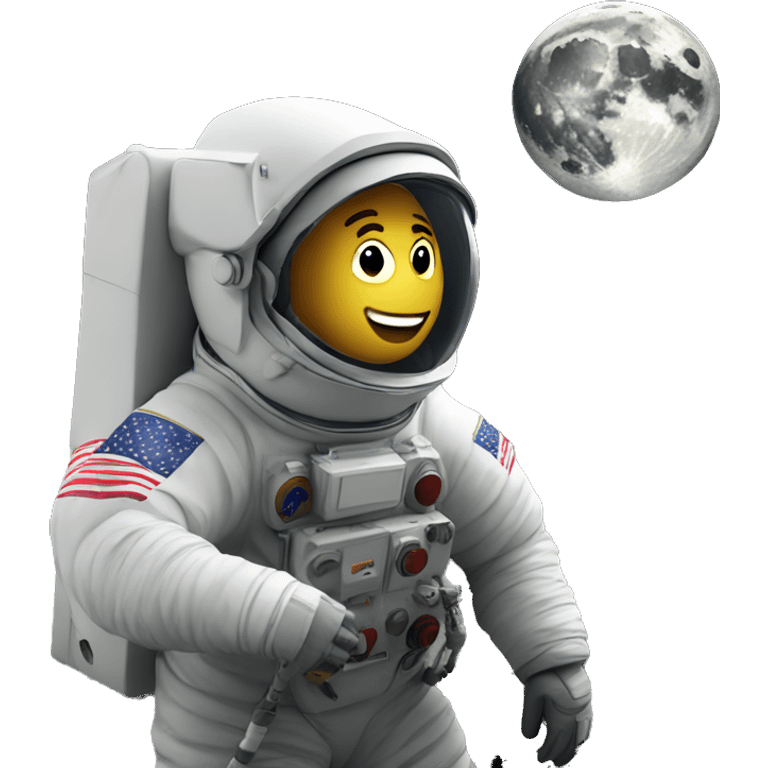 astronaut making a show on the moon emoji