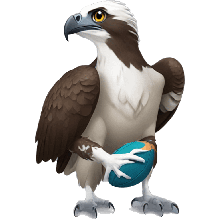 Osprey clutching a football emoji