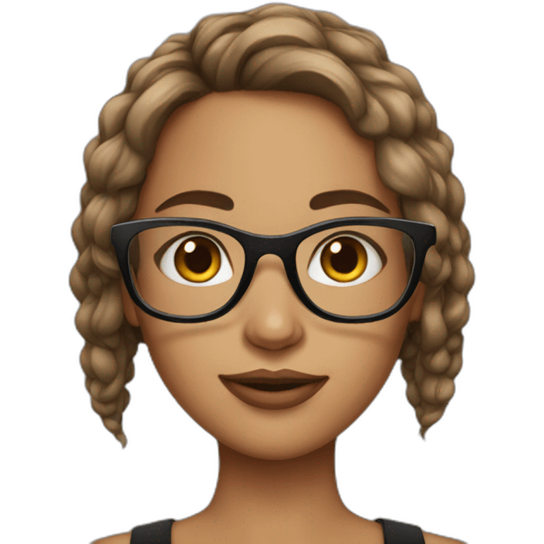 Beautiful girl with glasses emoji