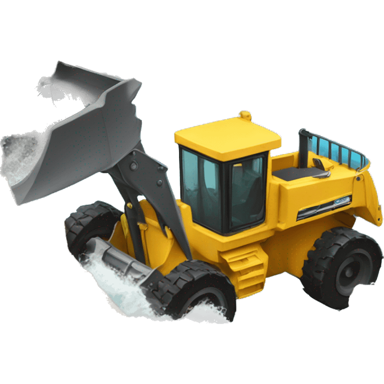 Bulldozer scooping up a shark emoji