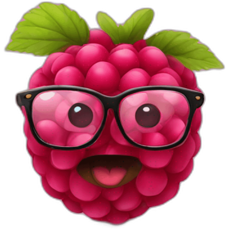  raspberry with glasses emoji