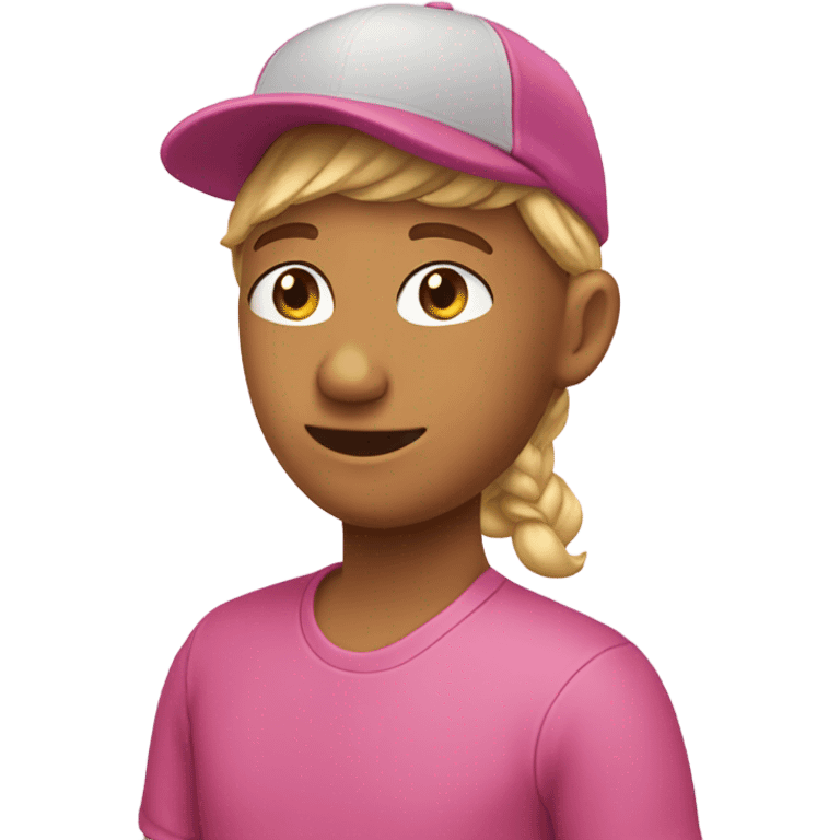 Chat avec casquette rose emoji