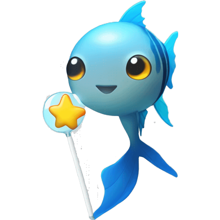 A fish holding a Straykids lightstick emoji