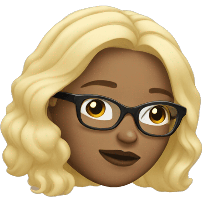 Blonde girl with black glasses sleeping emoji