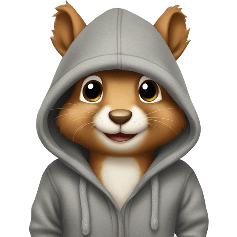 Squirrel wearing a hoodie emoji