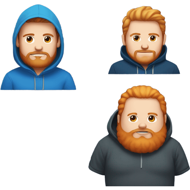 Fat streamer with blue hoodie who is a ginger with a beard emoji