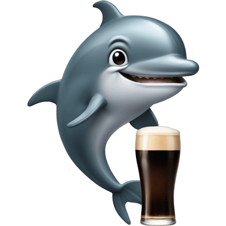 Dolphin with pint of Guinness saying or 10 times emoji