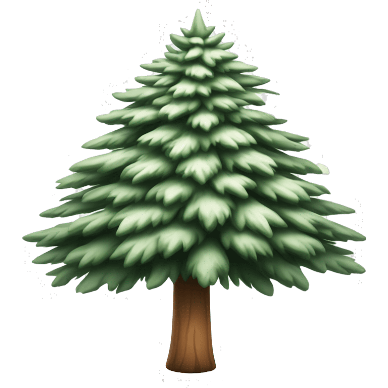  actual white fir christmas tree isolated.  emoji