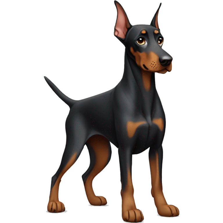 Doberman in road emoji