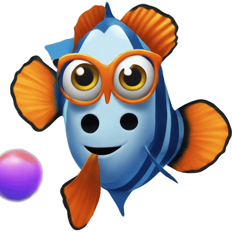 Clown fish at pool party  emoji