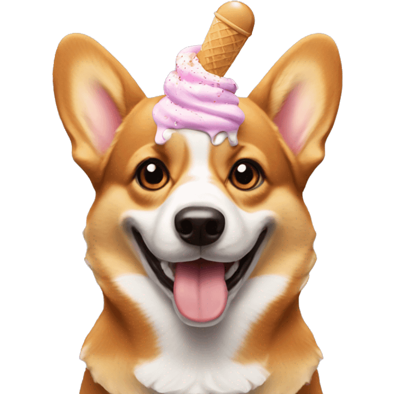 corgi with ice cream  emoji