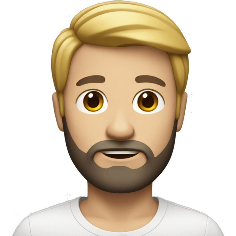 memoji white guy with black french crop and little beard emoji