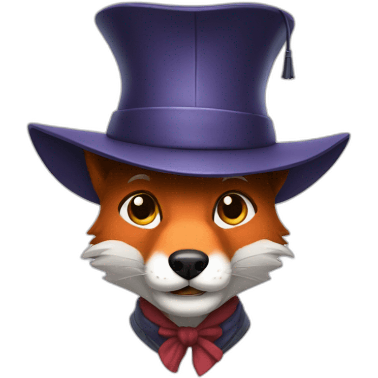 Professor Fox with doctores hat emoji