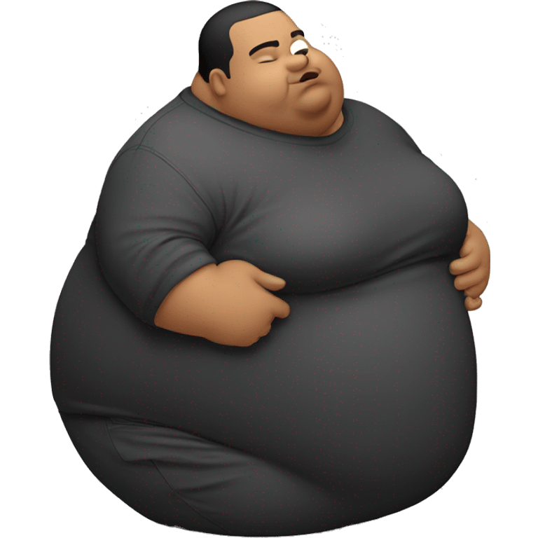 Fat boy kissing ground emoji