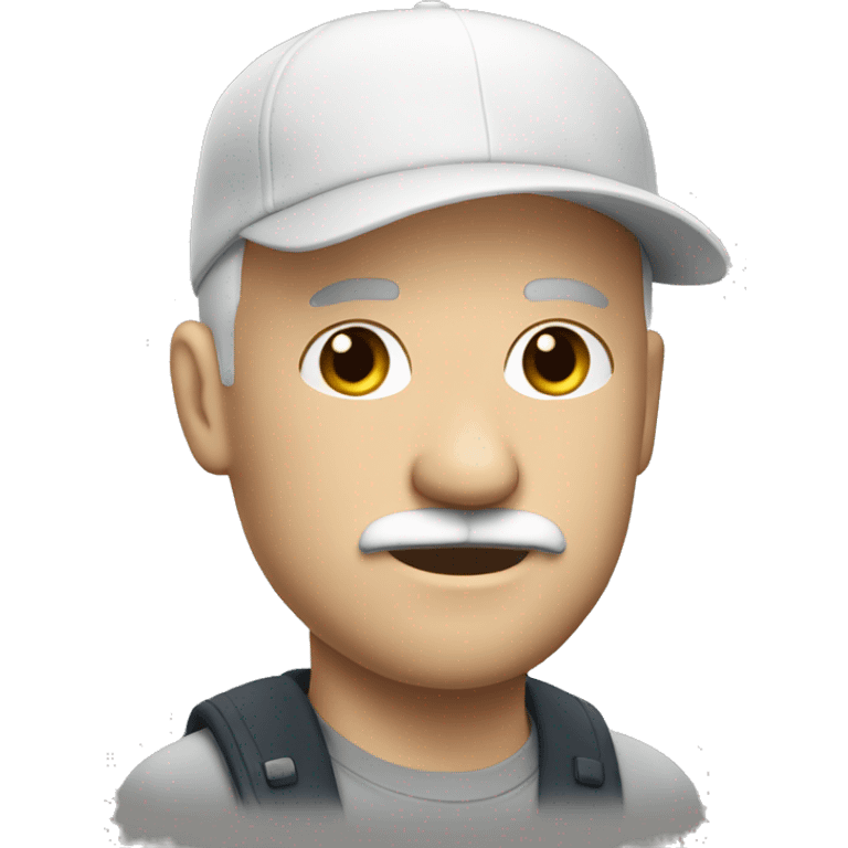 walking bald white man wearing cap with soft beard & moustache emoji