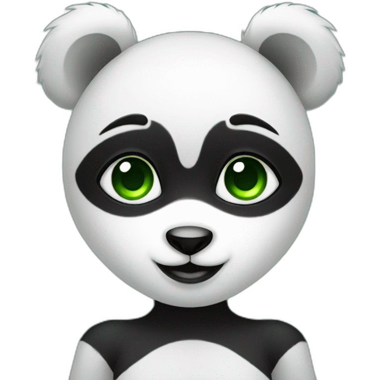 Panda girl with green eyes emoji