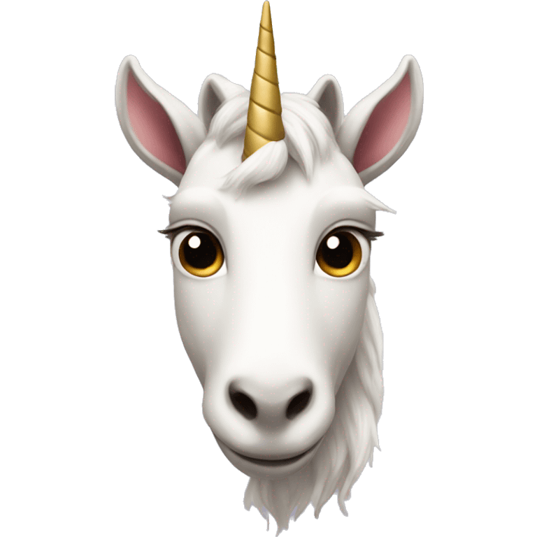 Unicorn that looks like a goat emoji